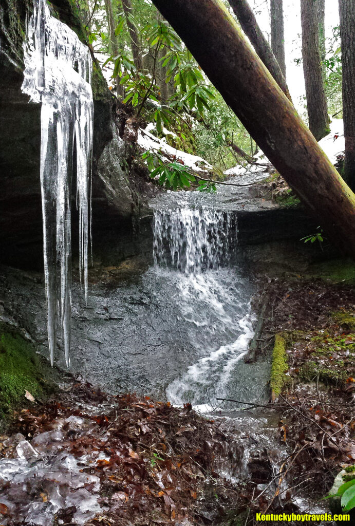 A Waterfall Above the Cavern Falls Near Bee Rock Loop Trail, Somerset KY 2-17-16